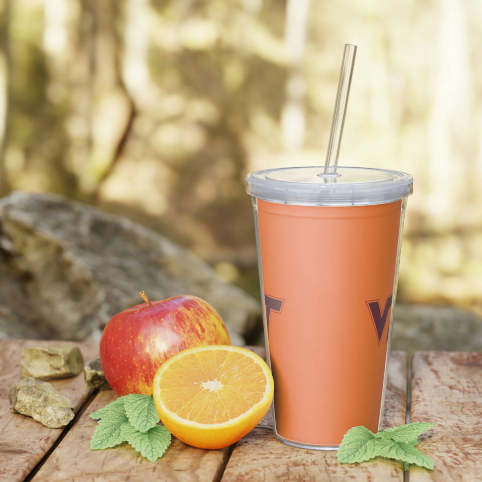 Virginia Tech Plastic Tumbler with Straw