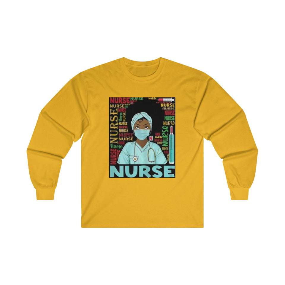 Black Nurse Long Sleeve Tee