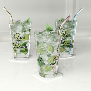 Yes Honey Pint Glass, 16oz