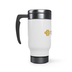 Bessemer City Yellow Jackets Stainless Steel Travel Mug with Handle, 14oz