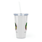 Black Barbers Matter Plastic Tumbler with Straw