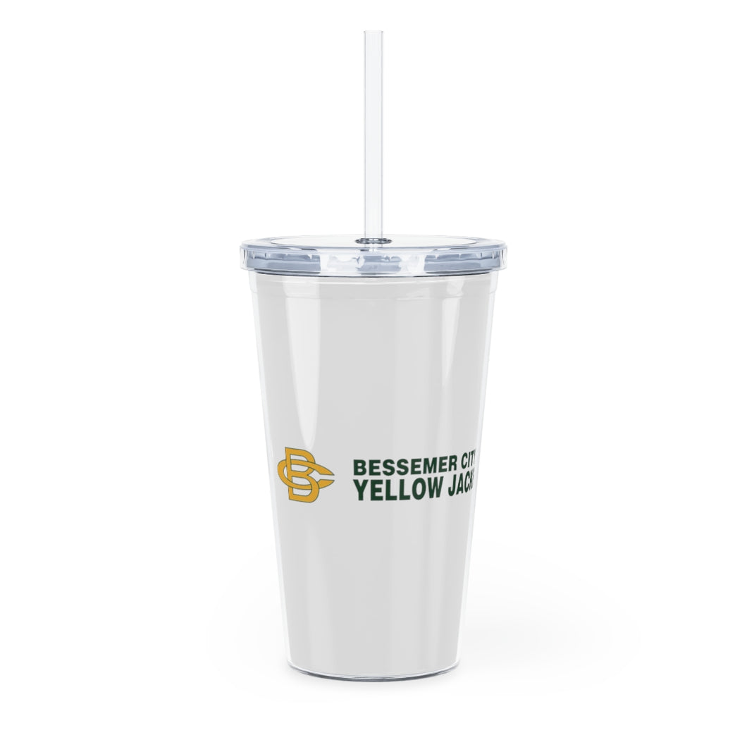 Bessemer City Yellow Jackets Plastic Tumbler with Straw