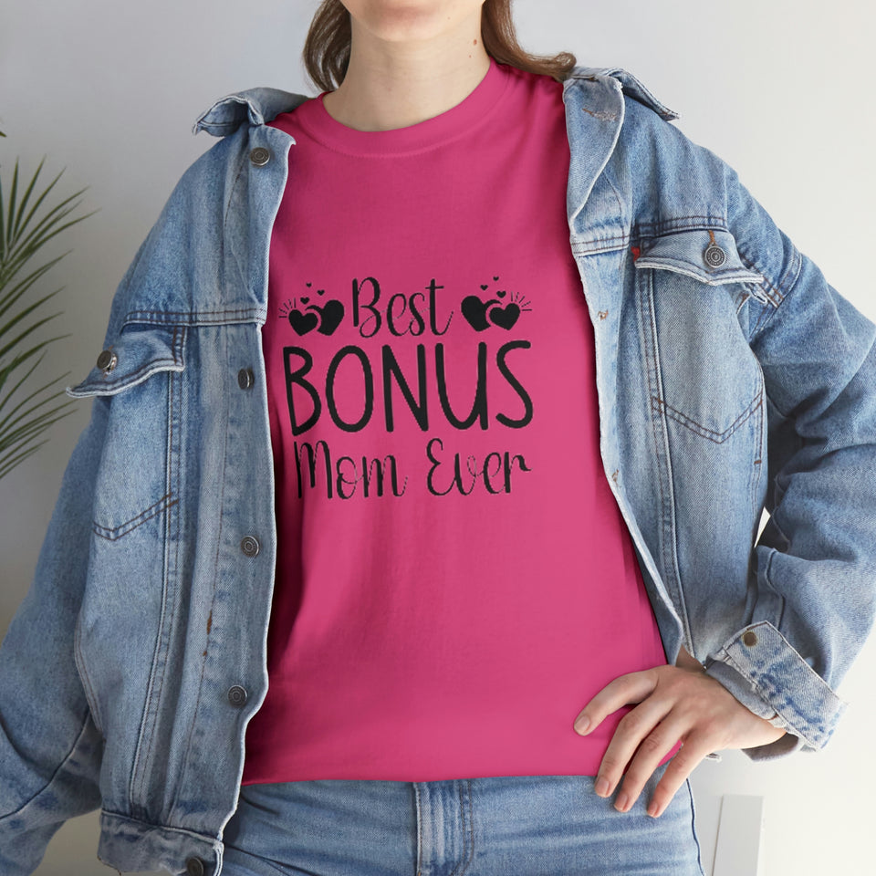 Best Bonus Mom Ever Unisex Heavy Cotton Tee