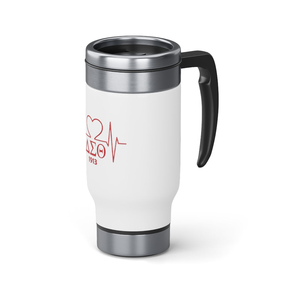 Delta Heartbeat Stainless Steel Travel Mug with Handle, 14oz