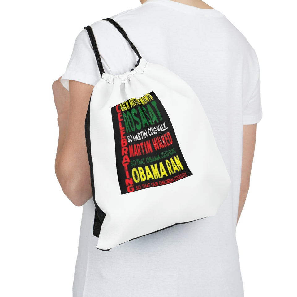 Celebrating Black History Month Outdoor Drawstring Bag