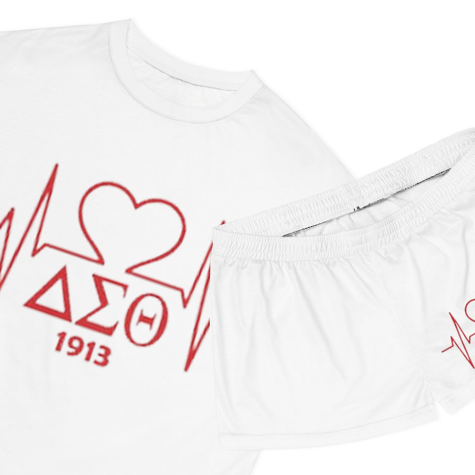 Delta Heartbeat Women's Short Pajama Set (AOP)
