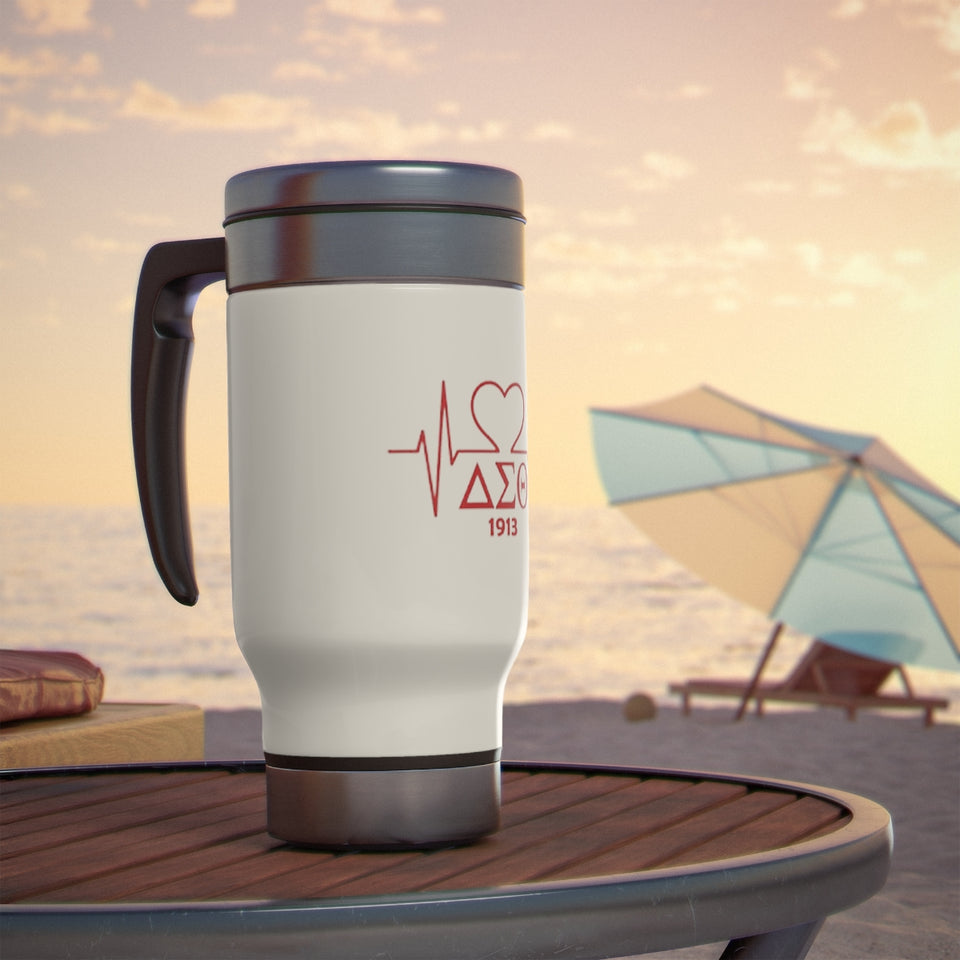 Delta Heartbeat Stainless Steel Travel Mug with Handle, 14oz