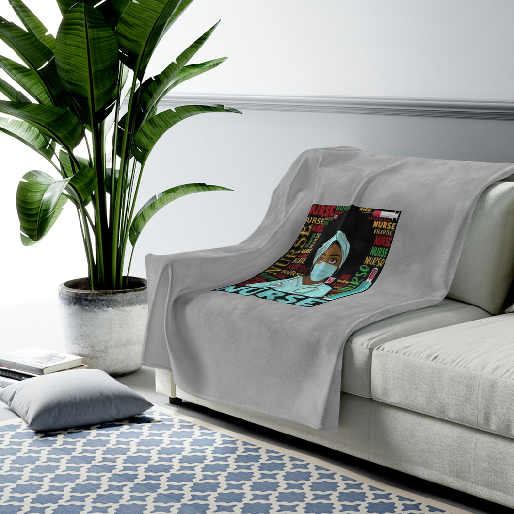 Black Nurse Plush Blanket
