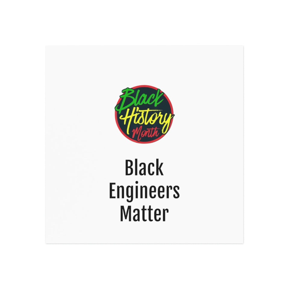 Black Engineers Matter Square Magnet