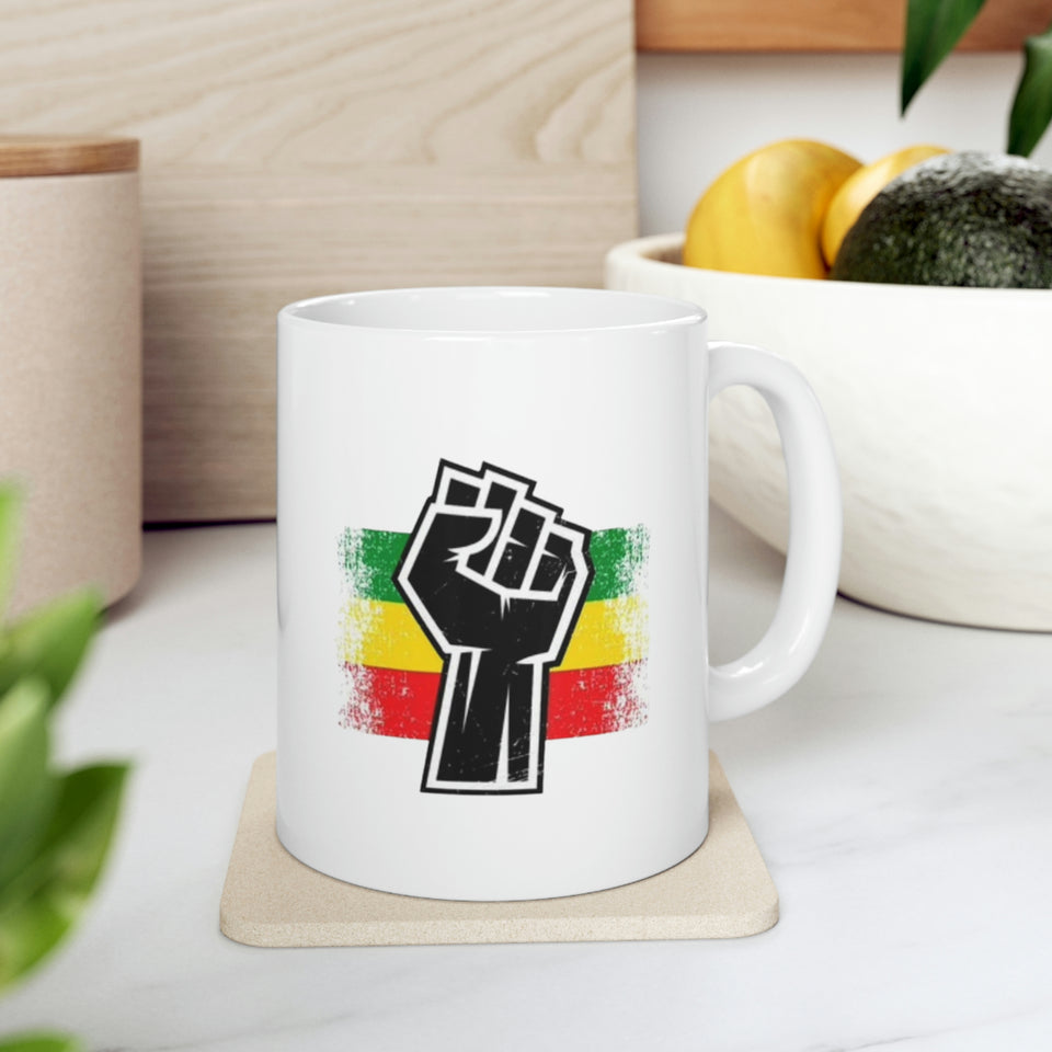 Black Fist Ceramic Mug 11oz