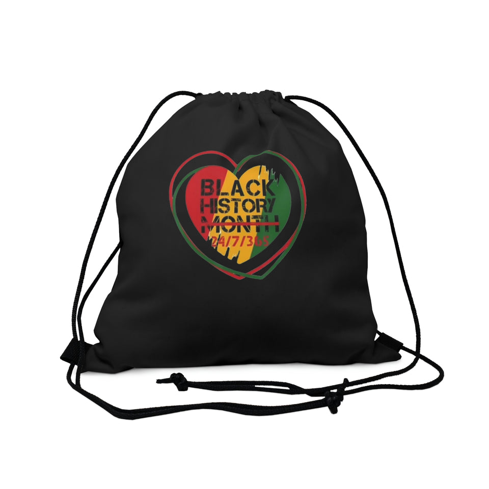 Black History 24/7/365 Outdoor Drawstring Bag